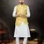 Off white silk dupion  kurta pajama & jacket set