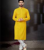 Yellow rayon full embroidered lucknowi chikankari  kurta pajama set