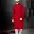 Red rayon full embroidered lucknowi chikankari  kurta pajama set