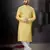 Yellow prined silk dupion  kurta pajama set