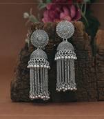 Silver color oxidised earrings