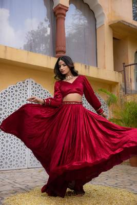 RED VELVET DETAILED lehenga choli SET 1