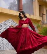 RED VELVET DETAILED lehenga choli SET