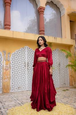 RED VELVET DETAILED lehenga choli SET 2