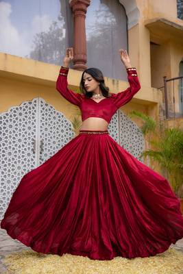 RED VELVET DETAILED lehenga choli SET 5