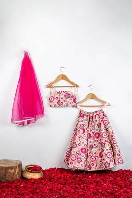 Peach floral embroidered ghaghra 1