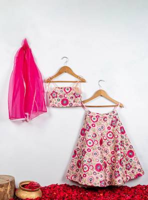 Peach floral embroidered ghaghra 2