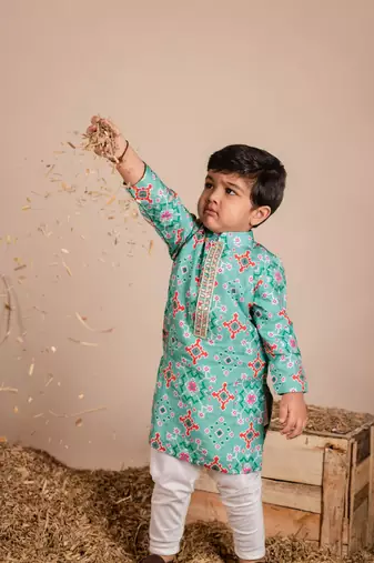 Green ikkat kurta churidaar