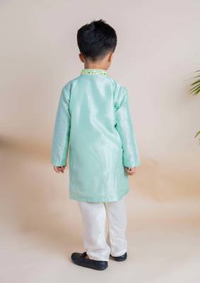 Blue mirror kurta churidar 3