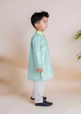 Blue mirror kurta churidar 4