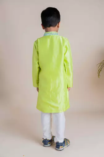 Green mirror kurta churidar