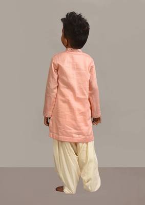 Peach mirror embroidery kurta patiala 2