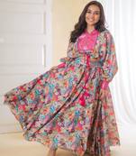 Floral drawstring ghaghra set