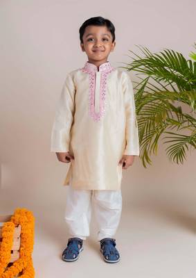 Beige mirror kurta churidar 1