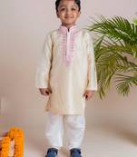 Beige mirror kurta churidar
