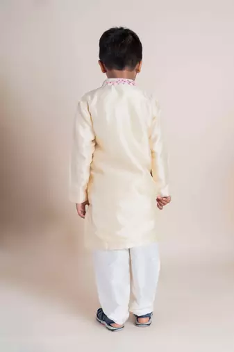 Beige mirror kurta churidar