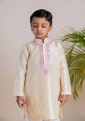 Beige mirror kurta churidar 3
