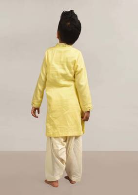 Yellow mirror embroidery kurta patiala 2