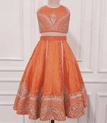 Orange embroidered ghaghra