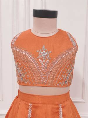 Orange embroidered ghaghra 2