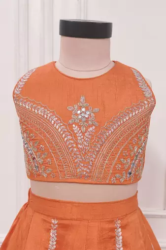 Orange embroidered ghaghra