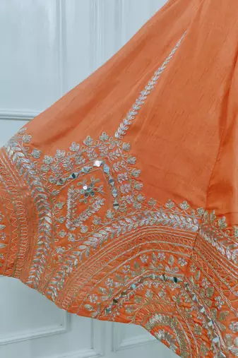Orange embroidered ghaghra