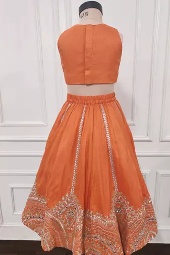 Orange embroidered ghaghra