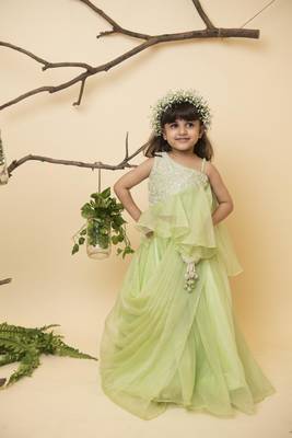 Green dori drape ghaghra set 1