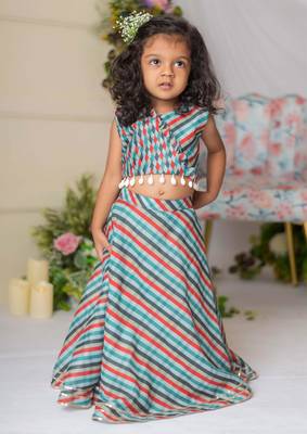 Leheriya printed blouse with ghaghra 1