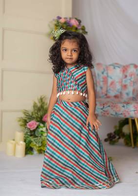 Leheriya printed blouse with ghaghra 2