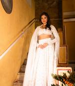 WHITE CHIKANKARI lehenga choli SET