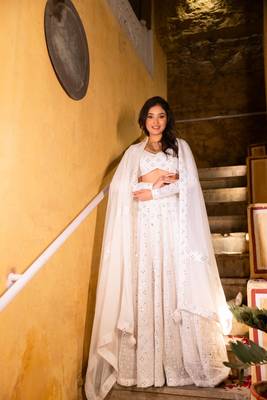 WHITE CHIKANKARI lehenga choli SET 5