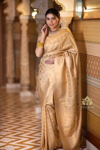 Banarasi Soft Silk blend saree with blouse piece