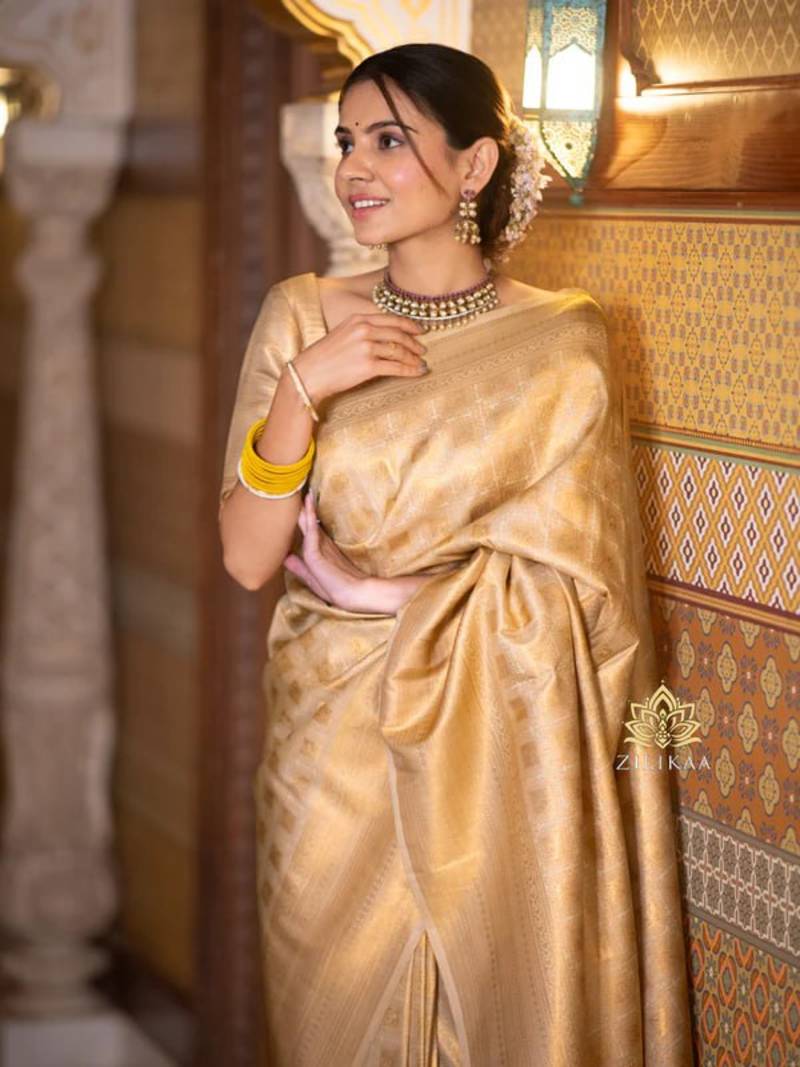 Banarasi Soft Silk blend saree with blouse piece