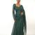  bottle green handloom mul cotton saree with golden scalloped border