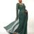 bottle green handloom mul cotton saree with golden scalloped border