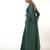  bottle green handloom mul cotton saree with golden scalloped border