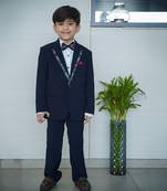  navy coloured party wear coat suit 
