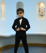 Black boys party wear coat suit set