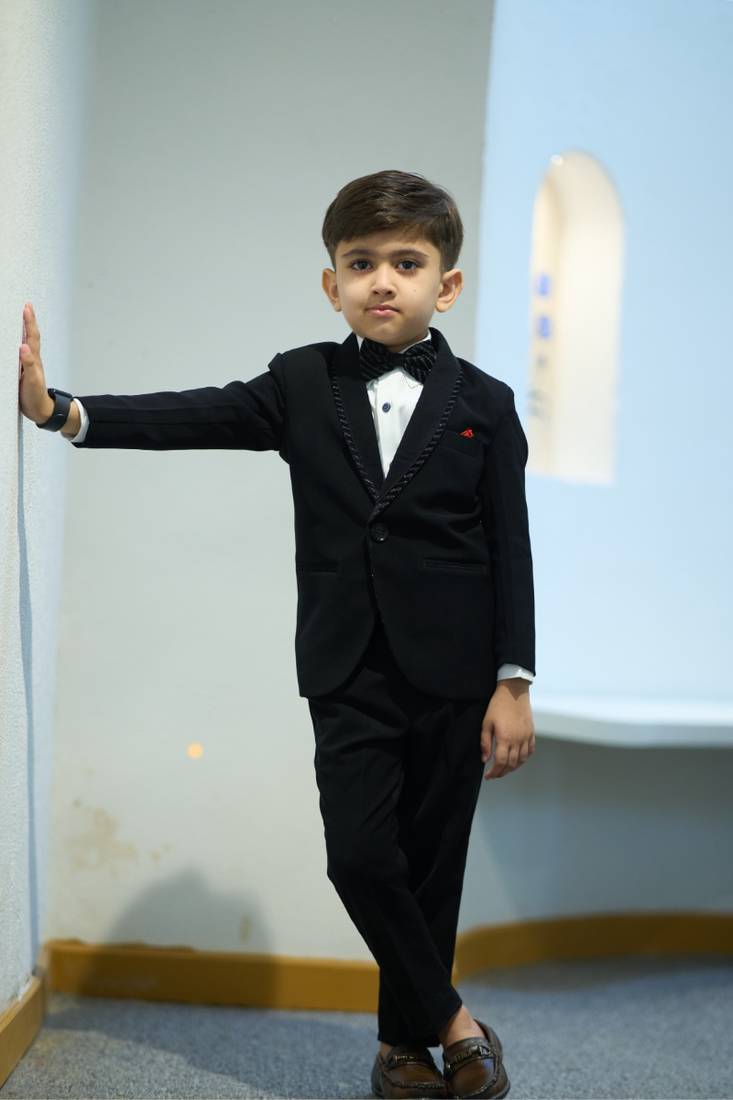 Black boys party wear coat suit set