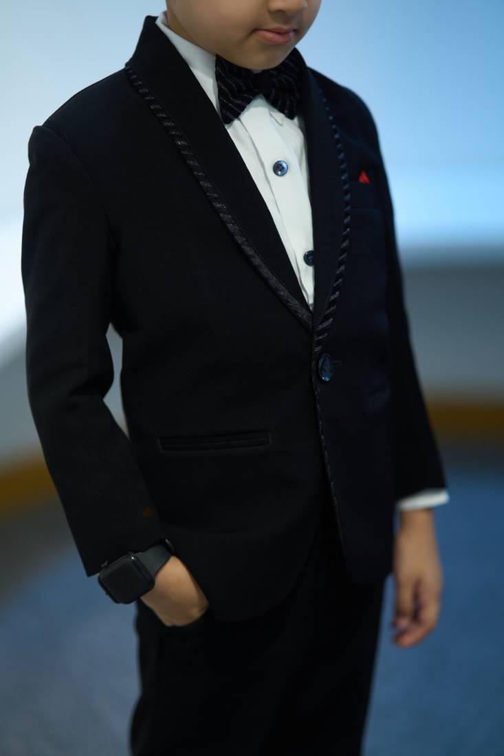 Black boys party wear coat suit set