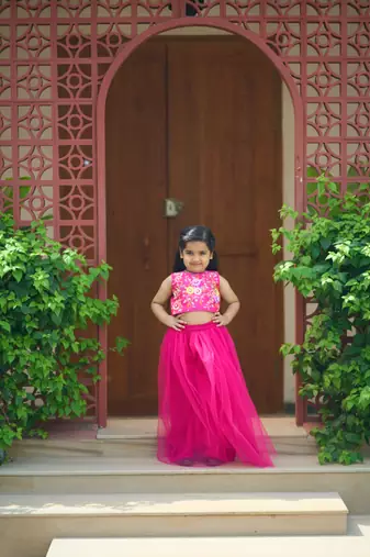 Pink lehenga set for wedding occasions