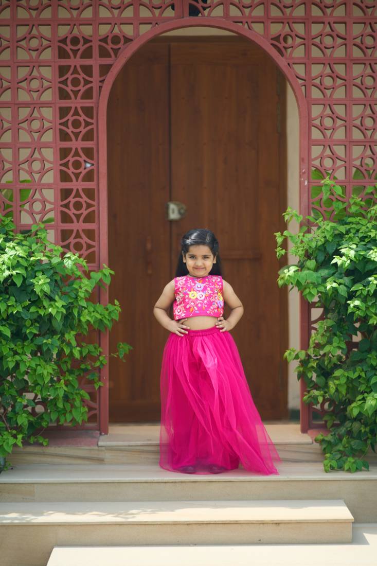Pink lehenga set for wedding occasions