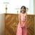 Pink floral baby girl party wear co-ord set