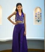   pearl embroidered birthday wear co-ord for little girls