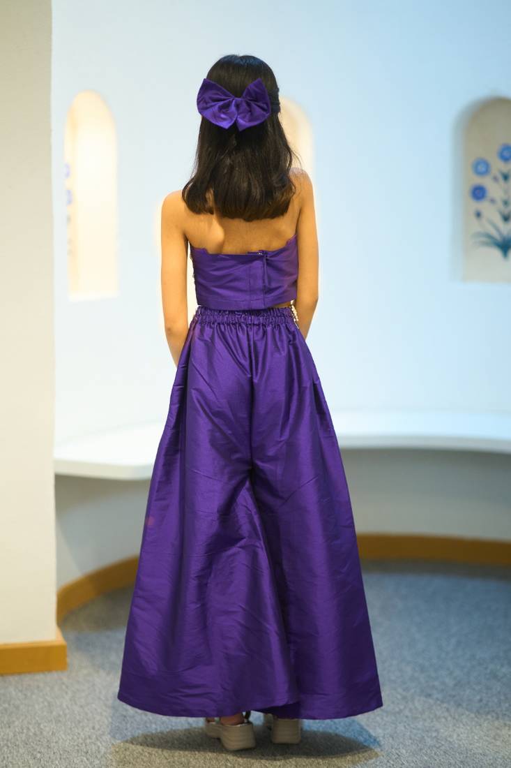   pearl embroidered birthday wear co-ord for little girls