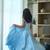 Sky blue party wear gown for little girls