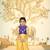 Yellow and purple birthday wear co-ord for kid girls