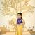 Yellow and purple birthday wear co-ord for kid girls