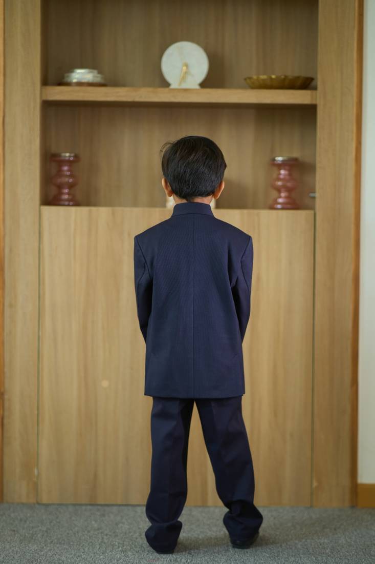 Navy jodhpuri suit set for boys for party